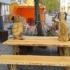 Skulpturen Tisch mit 2 Bänken,  210 x 130 cm Tisch,  Roteiche/Kiefer  999,-, Skulptur, Kettensäge, Berlin , Brandenburg, geschnitzt, Handmade, Holz