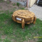 Schildkröte als Tisch, Skulptur, Kettensäge, Berlin , Brandenburg, geschnitzt, Handmade, Holz